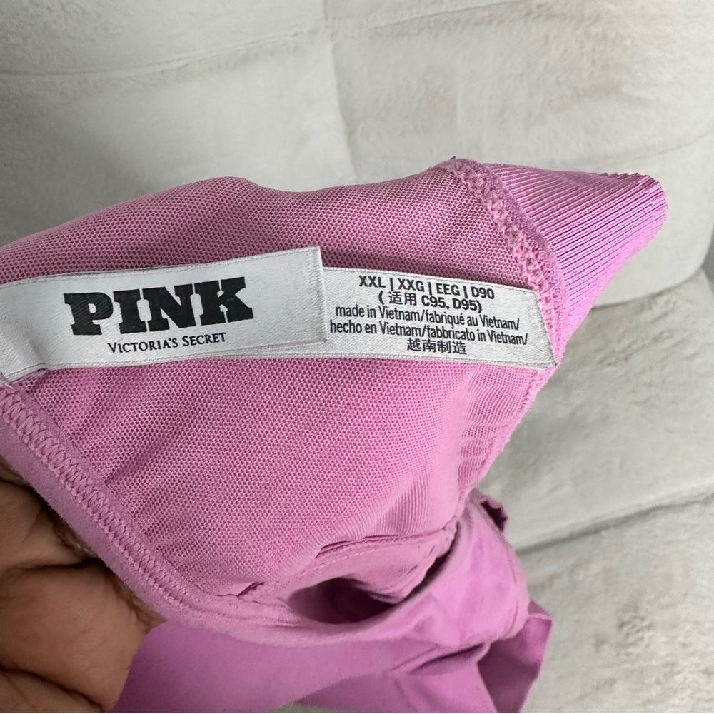 Victoria’s Secret Pink Wireless Sports Bra Racerback Adjustable Straps XXL - Picture 3 of 5